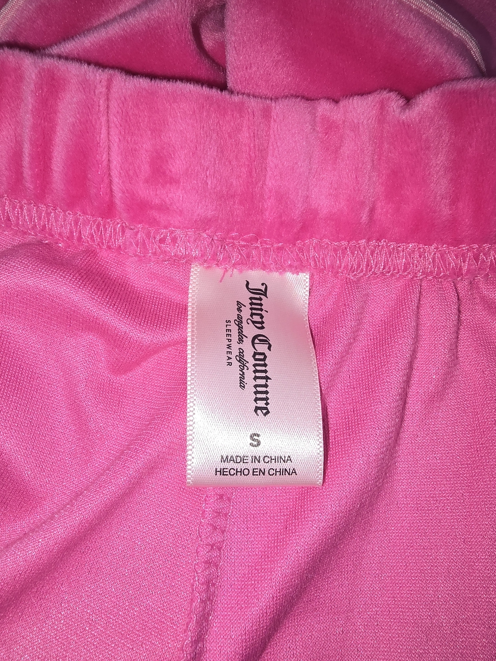 Juicy Couture Rhinestone Logo Velour Pajama Set - Hot Pink - Picture 5 of 5